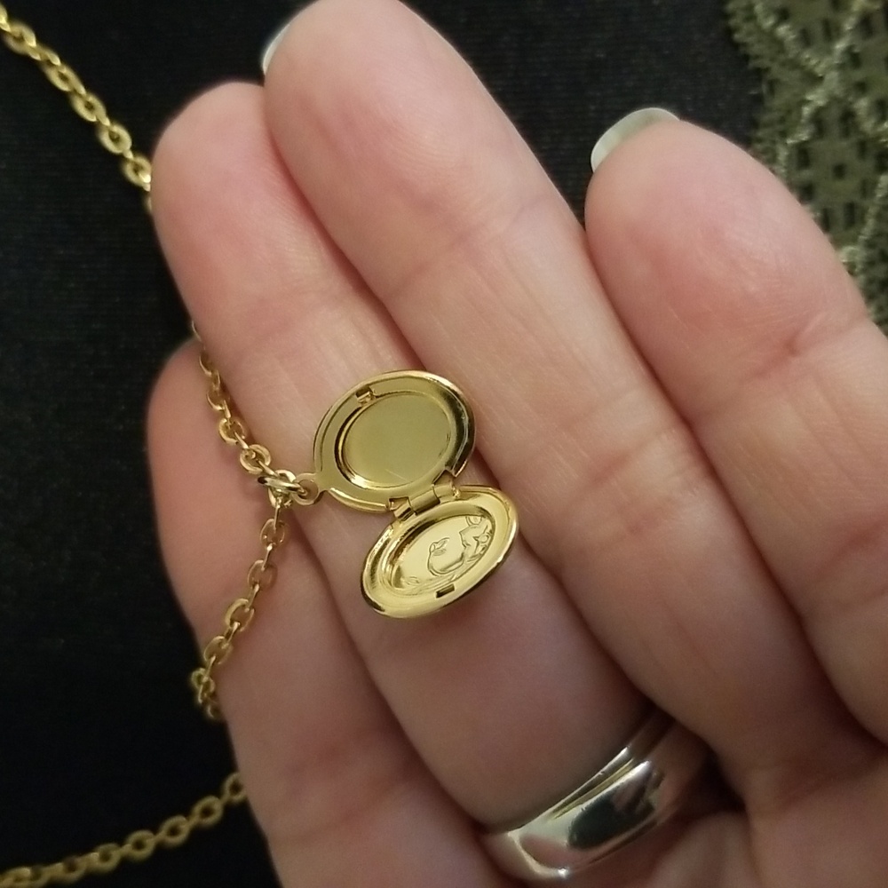 Triple Strand Locket Necklace - Picture 3 of 11
